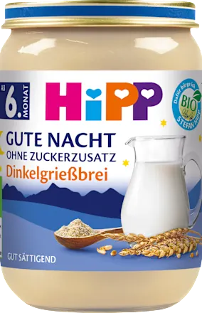 Abendbrei Gute Nacht Dinkelgrieß ab dem 6. Monat, 190 g