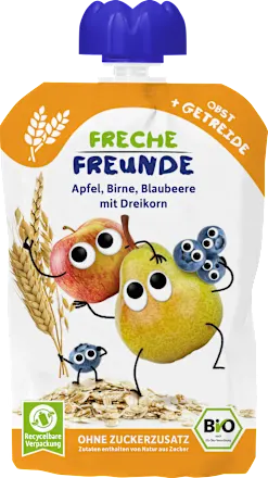 Quetschie Apfel, Birne, Blaubeere mit Dreikorn ab 6 Monaten, 100 g