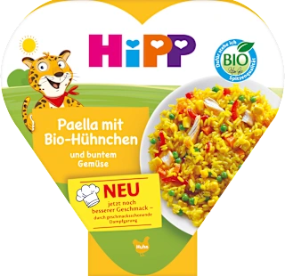 Kinderteller Paella mit buntem Gemüse und Hühnchen ab 1 Jahr, 250 g