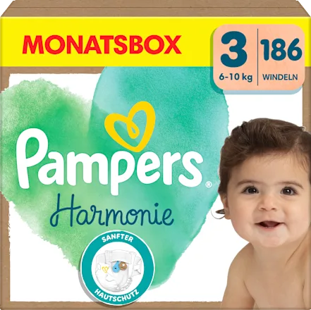 Windeln Harmonie Gr.3 Midi (6-10 kg), Monatsbox, 186 St
