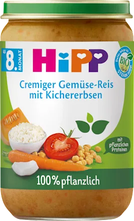 Menü Cremiger Gemüse-Reis mit Kichererbsen ab 8. Monat pflanzlich, 220 g