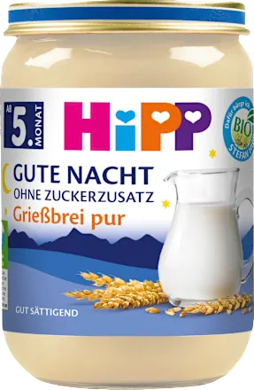Abendbrei Grieß pur Gute Nacht ab dem 5. Monat, 190 g