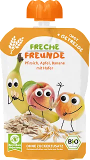 Quetschie Pfirsich, Apfel, Banane mit Hafer ab 6 Monaten, 100 g
