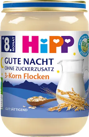 Abendbrei Gute Nacht 3-Korn-Flocken ab dem 8. Monat, 190 g