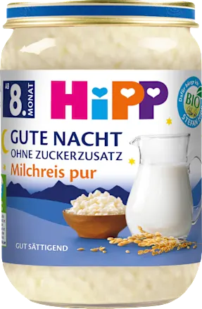 Abendbrei Gute Nacht Milchreis pur ab dem 8. Monat, 190 g