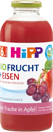 Saft Frucht + Eisen Rote Traube in Apfel ab dem 6. Monat, 500 ml
