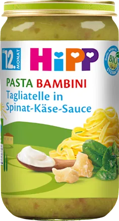 Menü Pasta Bambini Tagliatelle in Spinat-Käse-Sauce ab dem 12. Monat, 250 g