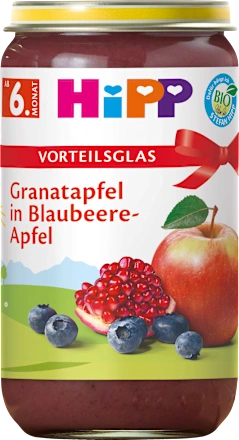 Früchte Granatapfel in Blaubeere-Apfel ab 6. Monat, 250 g