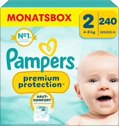 Windeln Premium Protection New Baby Gr. 2 Mini (4-8 kg), Monatsbox, 240 St