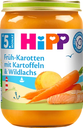 Menü Früh-Karotten mit Kartoffeln & Wildlachs ab dem 5. Monat, 190 g