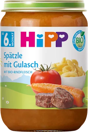 Menü Spätzle mit Gulasch ab dem 6. Monat, 190 g