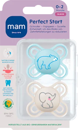 Schnuller Original Start Silikon, blau/creme, 0-2 Monate, 1 St