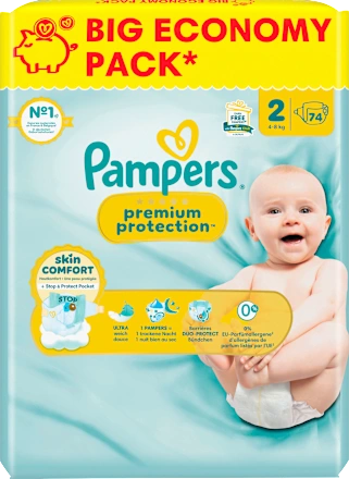 Windeln Premium Protection Gr.2 Mini (4-8 kg), Big Pack, 74 St