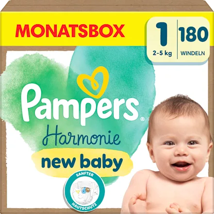 Windeln Harmonie Gr.1 new baby (2-5 kg), Monatsbox, 180 St