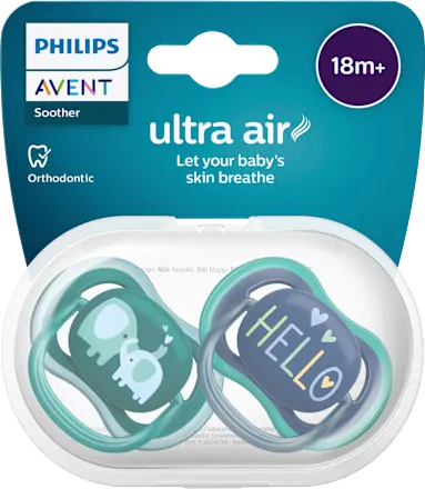 Schnuller ultra air Silikon, grün/grau, ab 18 Monaten, 2 St