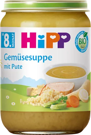 Menü Gemüsesuppe mit Pute ab dem 8. Monat, 190 g