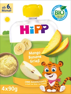 Quetschies Multi Mango Bananen Grieß, ab 6. Monat (4x90 g), 360 g