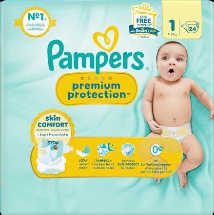 Windeln Premium Protection Gr.1 Newborn (2-5 kg), 24 St