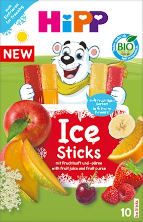 Kindersnack Fruchteis Sticks mit Fruchtsaft & -püree ab 3 Jahren (10x40 ml), 400 ml Kindersnack Fruchteis Sticks mit Fruchtsaft & -püree ab 3 Jahren (10x40 ml), 400 ml