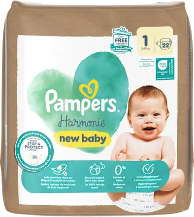 Windeln Harmonie new baby Gr. 1 (2-5 kg), 22 St