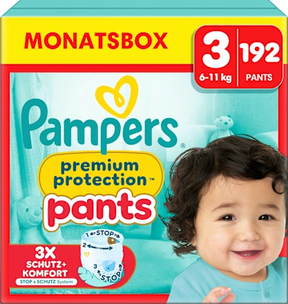 Baby Pants Premium Protection Gr. 3 (6-11 kg) , Monatsbox, 192 St